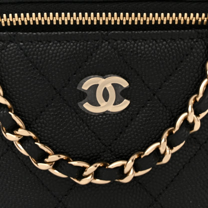 Chanel Caviar Quilted Mini Vanity Case With Chain Black 5 of 11