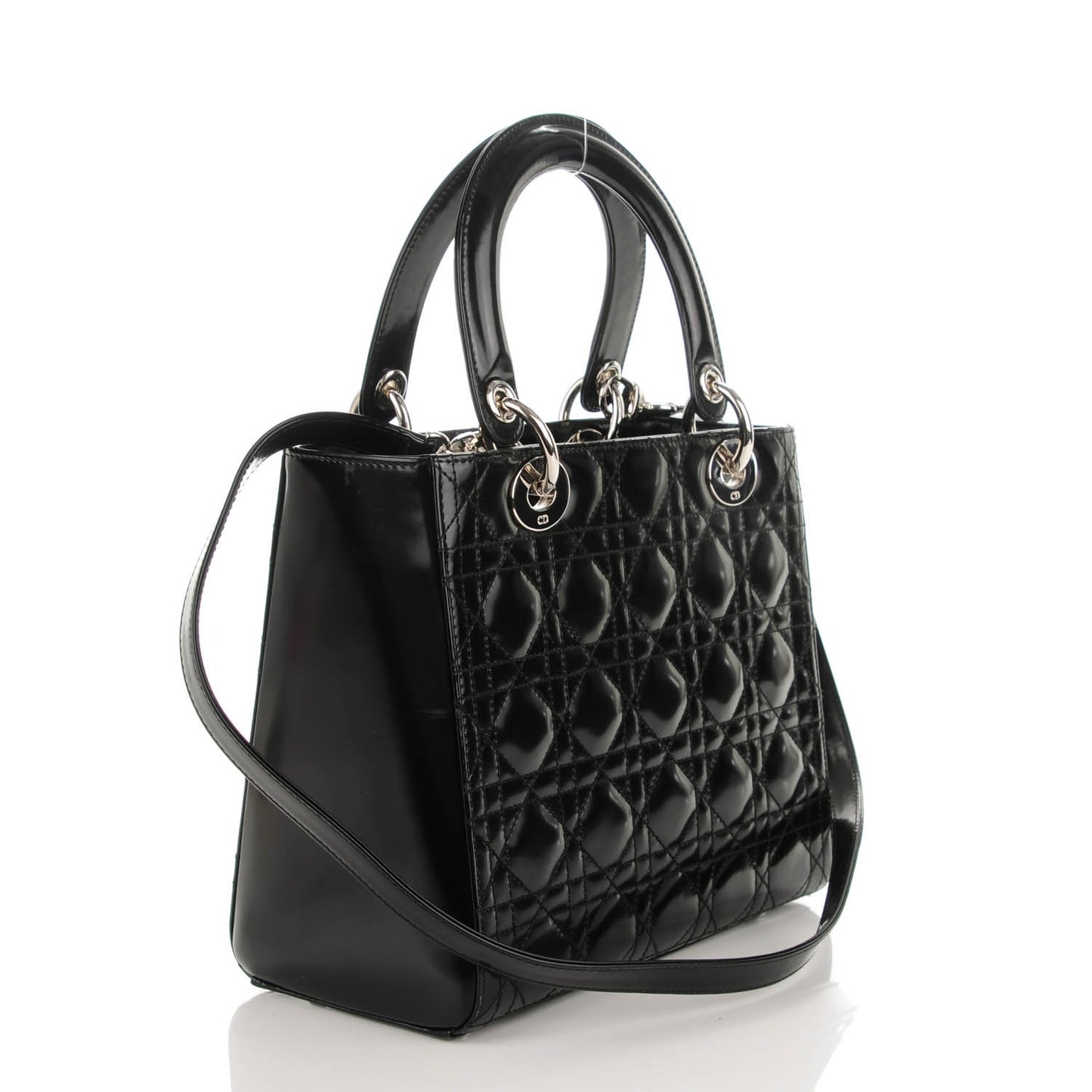 Patent Cannage Medium Lady Dior Black