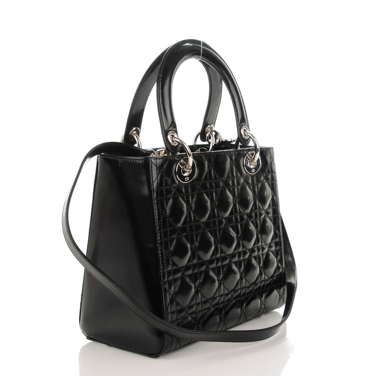 Christian Dior Patent Cannage Medium Lady Dior Black 3 of 7
