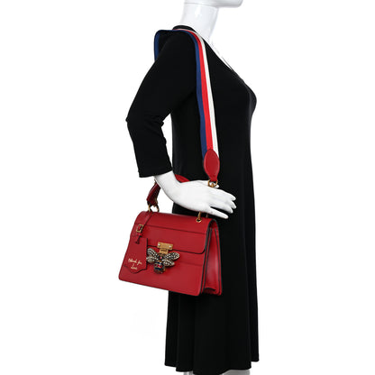 Gucci Calfskin Sylvie Web Small Queen Margaret Top Handle Bag Red 2 of 13