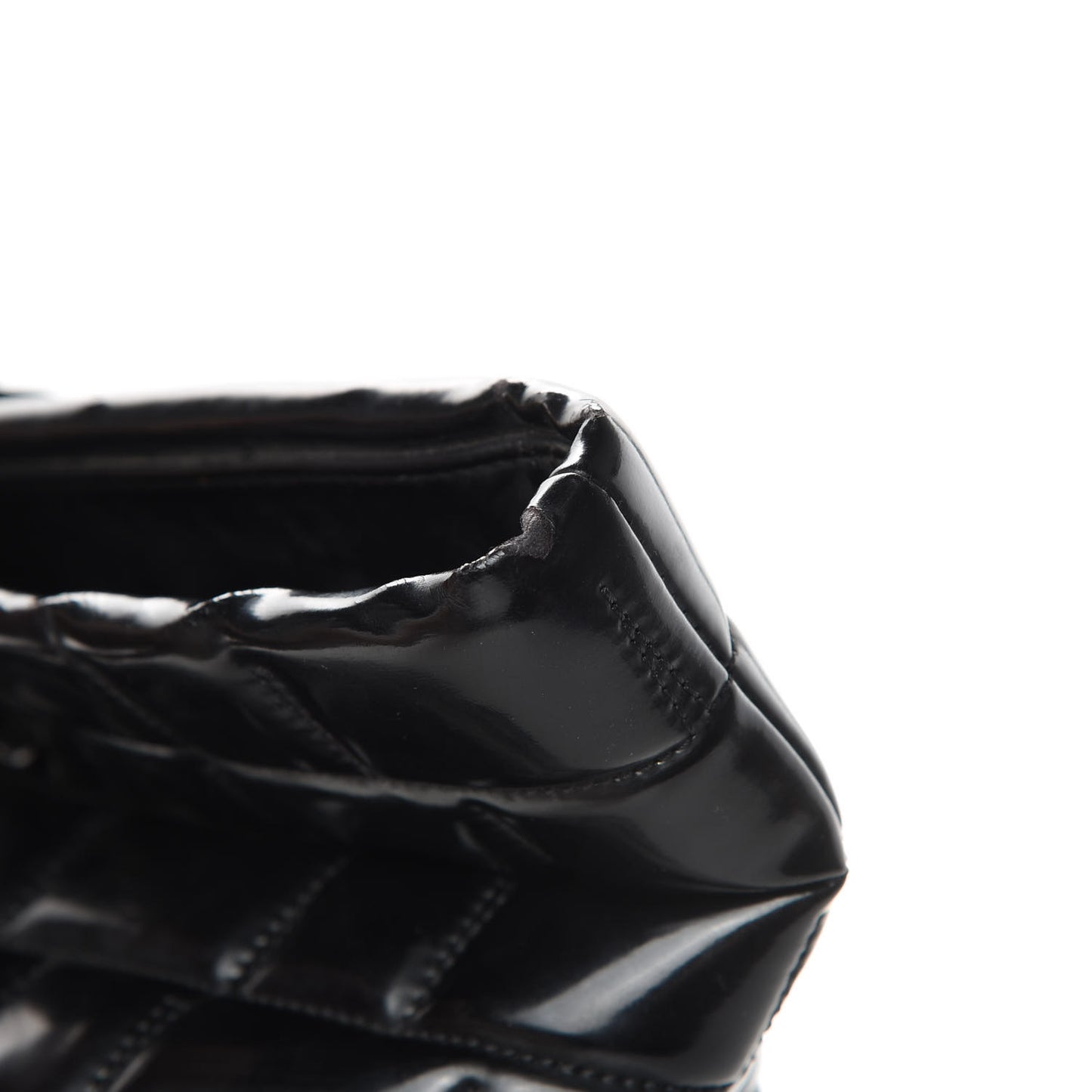 Vinyl Quilted Frozen Shopping Tote Black