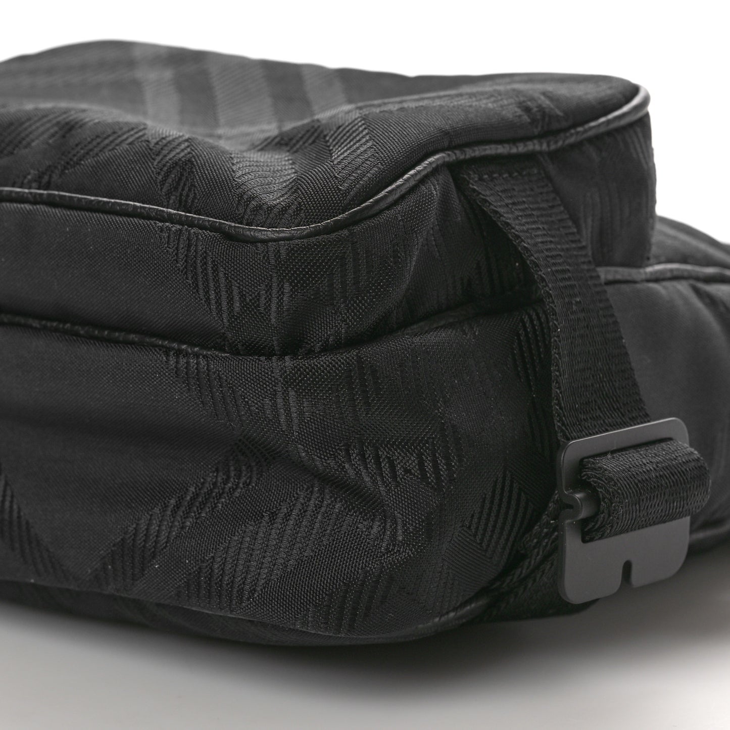 Nylon Jacquard Pocket Crossbody Bag Black Black