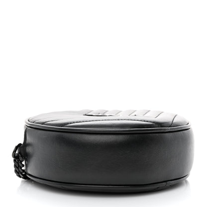 Saint Laurent Calfskin Matelasse Chevron Round Vinyle Camera Bag Black 4 of 10