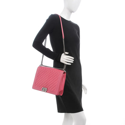 Chanel Calfskin Quilted Large Boy Flap Pink 2 of 11
