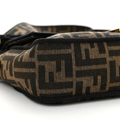 Fendi Fabric Jacquard FF 1974 Medium Baguette Tobacco Moro Black 8 of 12