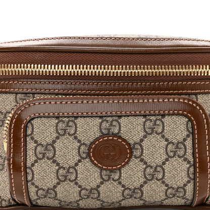 Gucci GG Supreme Monogram Textured Calfskin Retro Interlocking G Belt Bag Beige Ebony Brown Sugar 7 of 10