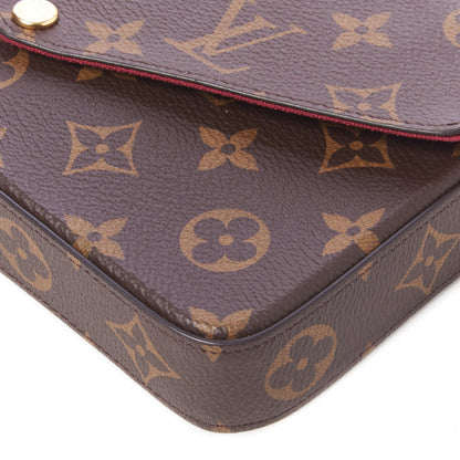 Louis Vuitton Monogram Pochette Felicie Chain Wallet Fuchsia 6 of 9