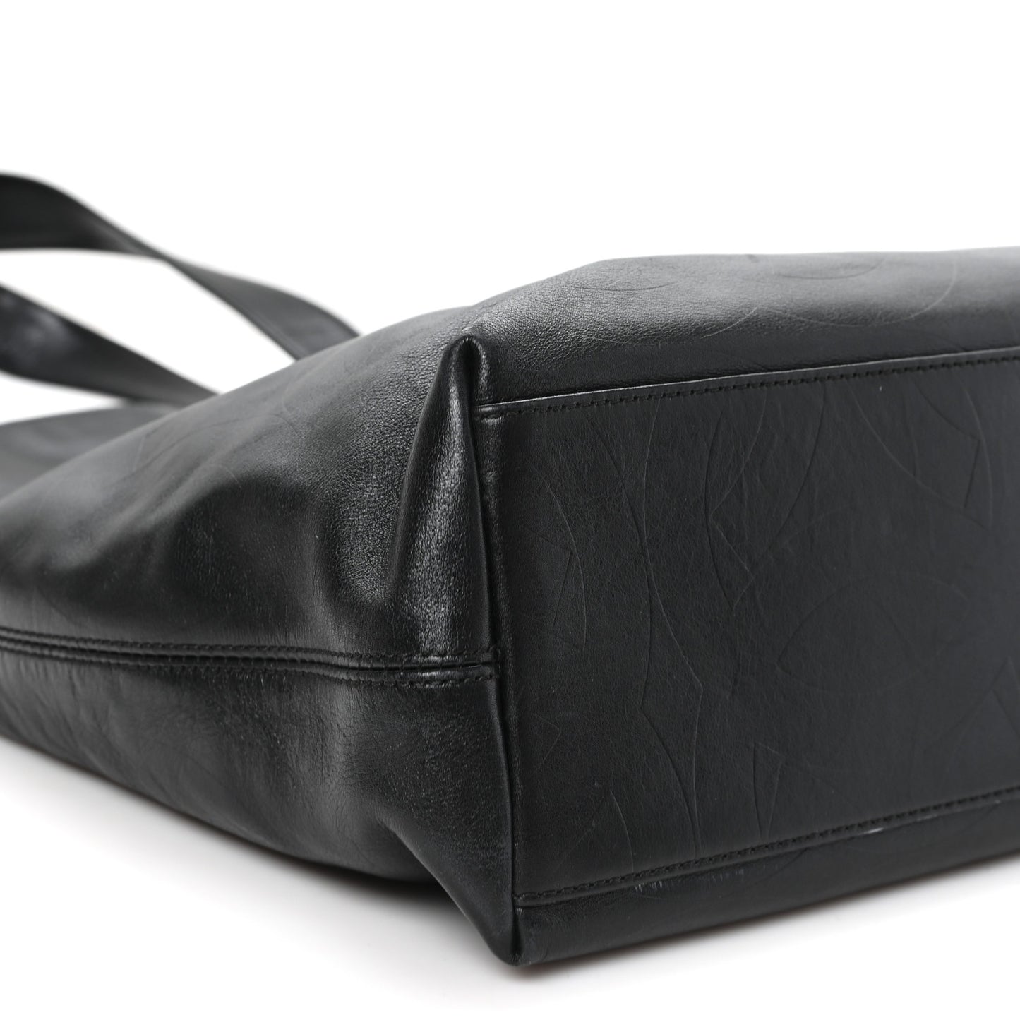 Lambskin CC Embossed Tote Black