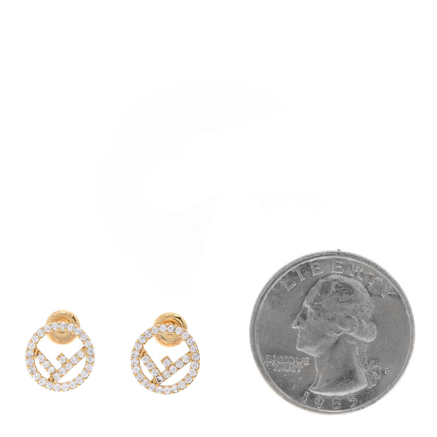 Fendi Metal Crystal F is Fendi Earrings Gold 2 of 5