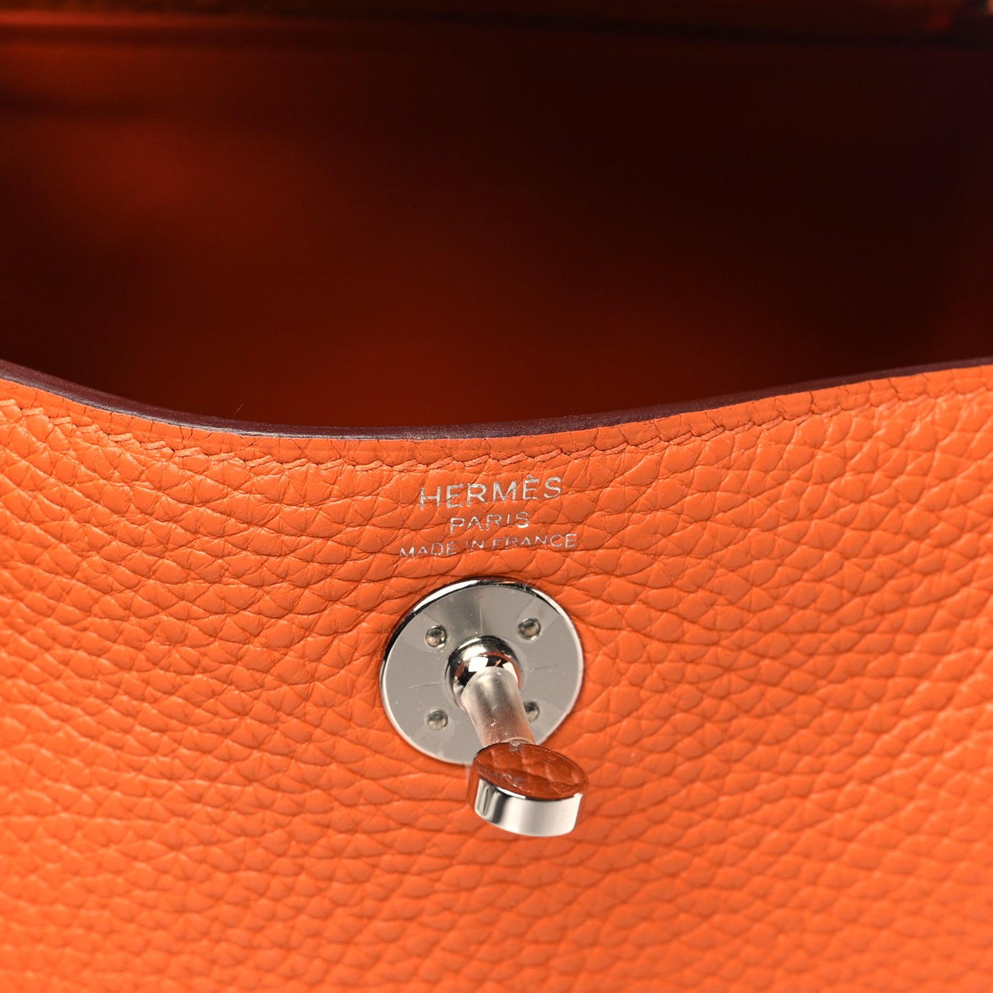 Taurillon Clemence Mini Lindy 20 Orange Minium