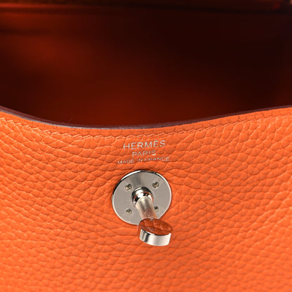 Hermes Taurillon Clemence Mini Lindy 20 Orange Minium 6 of 10