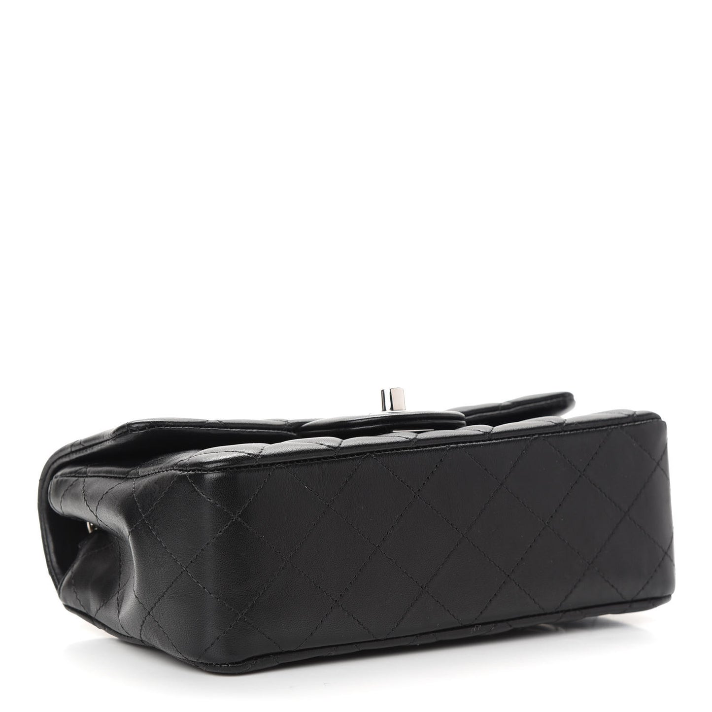 Lambskin Quilted Mini Rectangular Flap Black