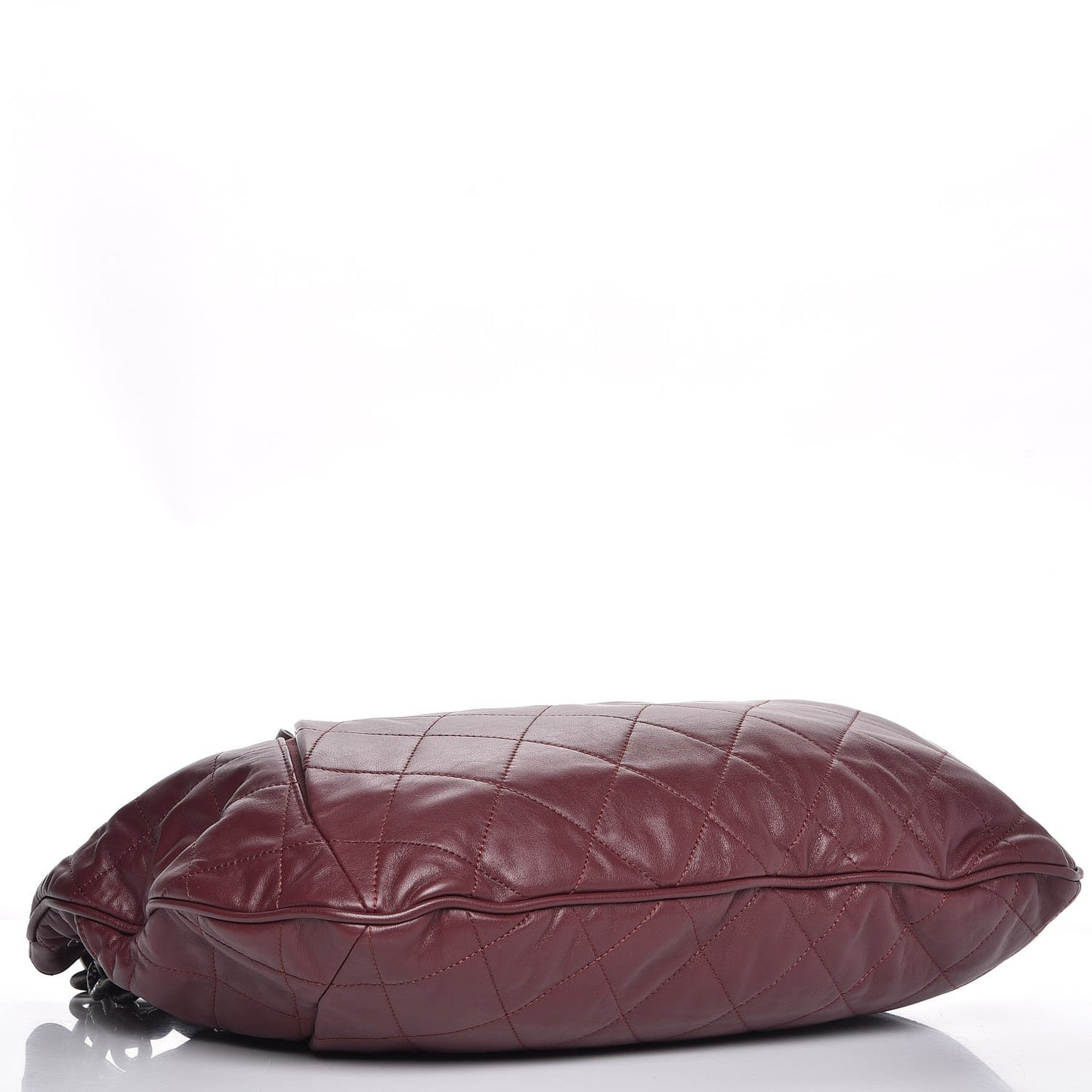 Calfskin Coco Pleats Hobo Burgundy