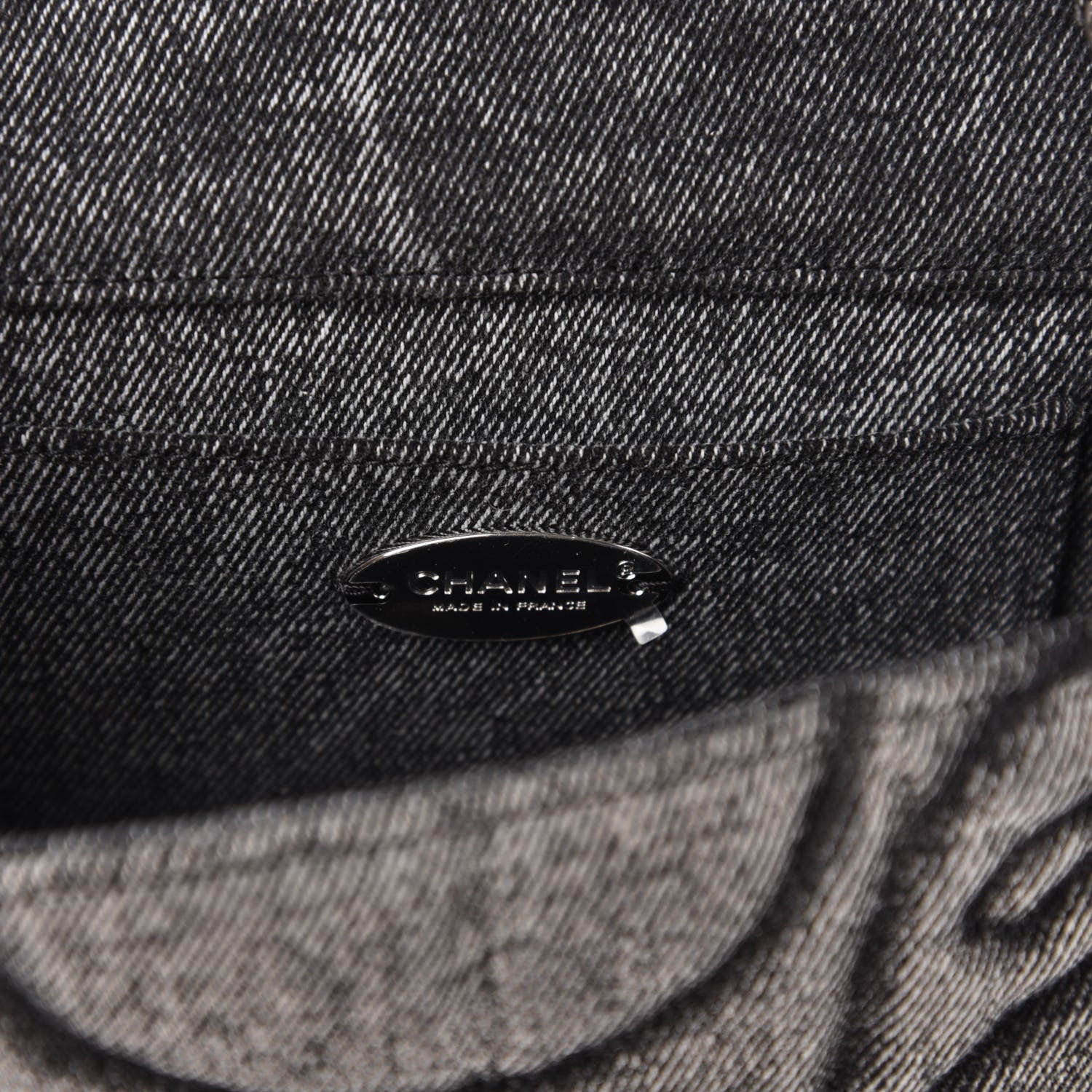 Chanel Denim Stitched Mini Square Flap Black 8 of 11