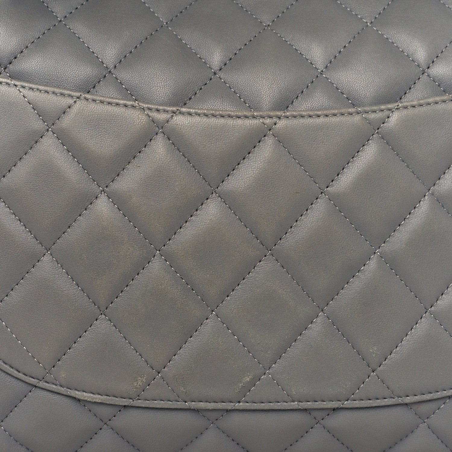 Chanel Lambskin Quilted Jumbo Single Flap Grey 11 of 11