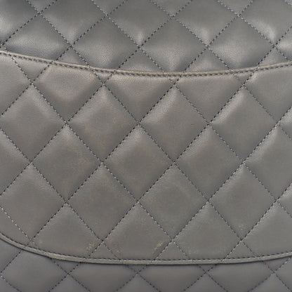 Chanel Lambskin Quilted Jumbo Single Flap Grey 11 of 11