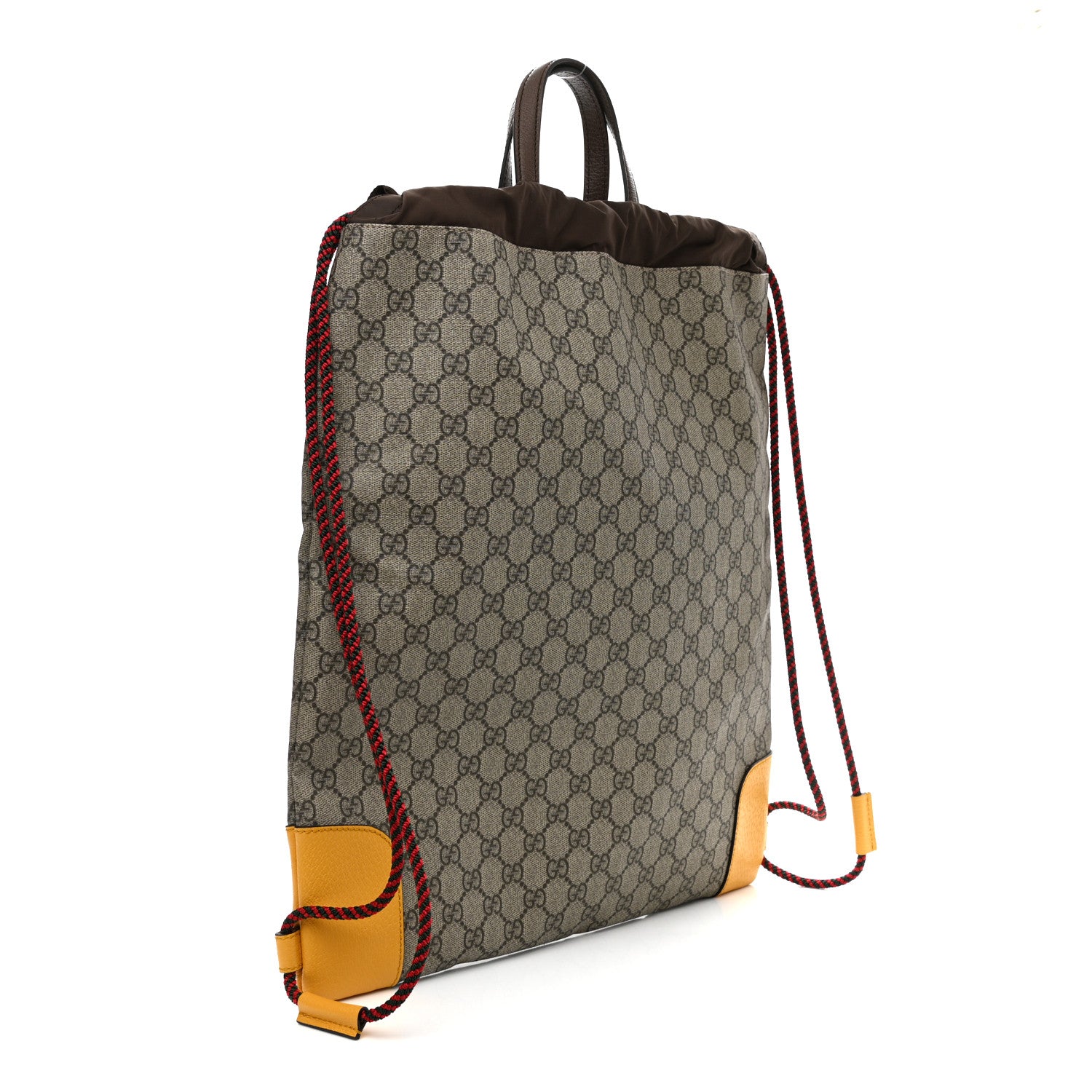 Gucci GG Supreme Monogram Neo Vintage Drawstring Backpack Beige New Acero Crop 3 of 8