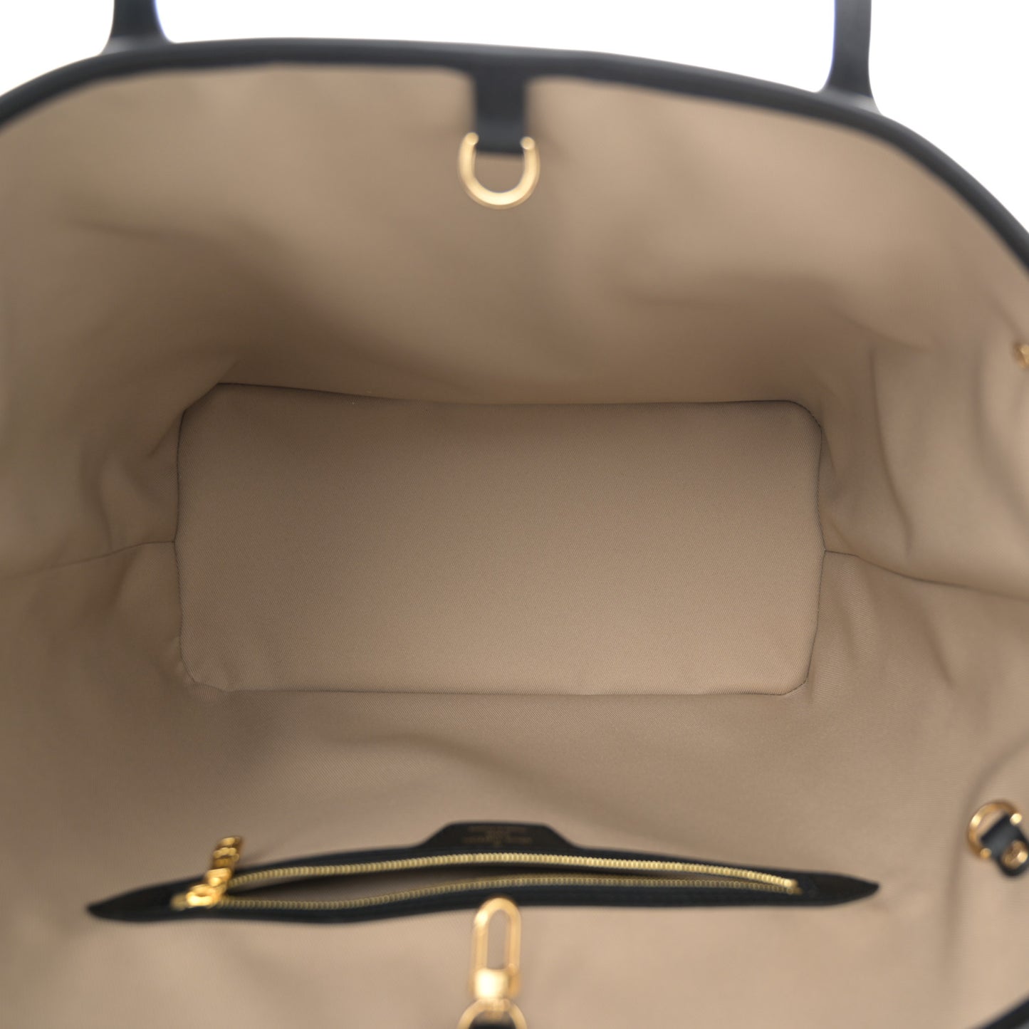 Cotton Monogram Embroidered Neverfull MM Beige Black
