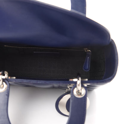 Christian Dior Lambskin Cannage Small Lucky Badges My Lady Dior Navy 5 of 13