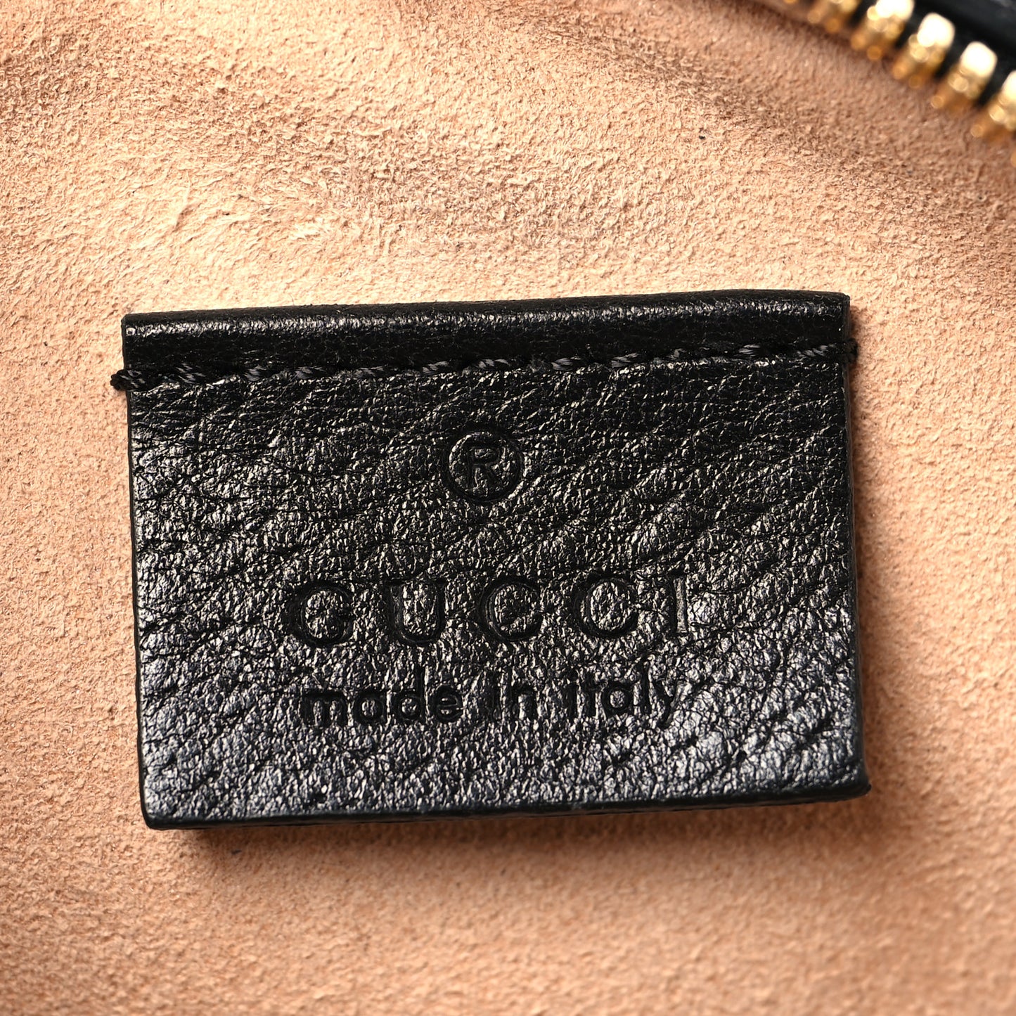 Grained Calfskin Web Mini Ophidia Round Shoulder Bag Black