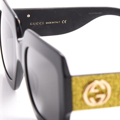 Gucci Square Frame GG0102S Sunglasses Glitter Gold 5 of 9