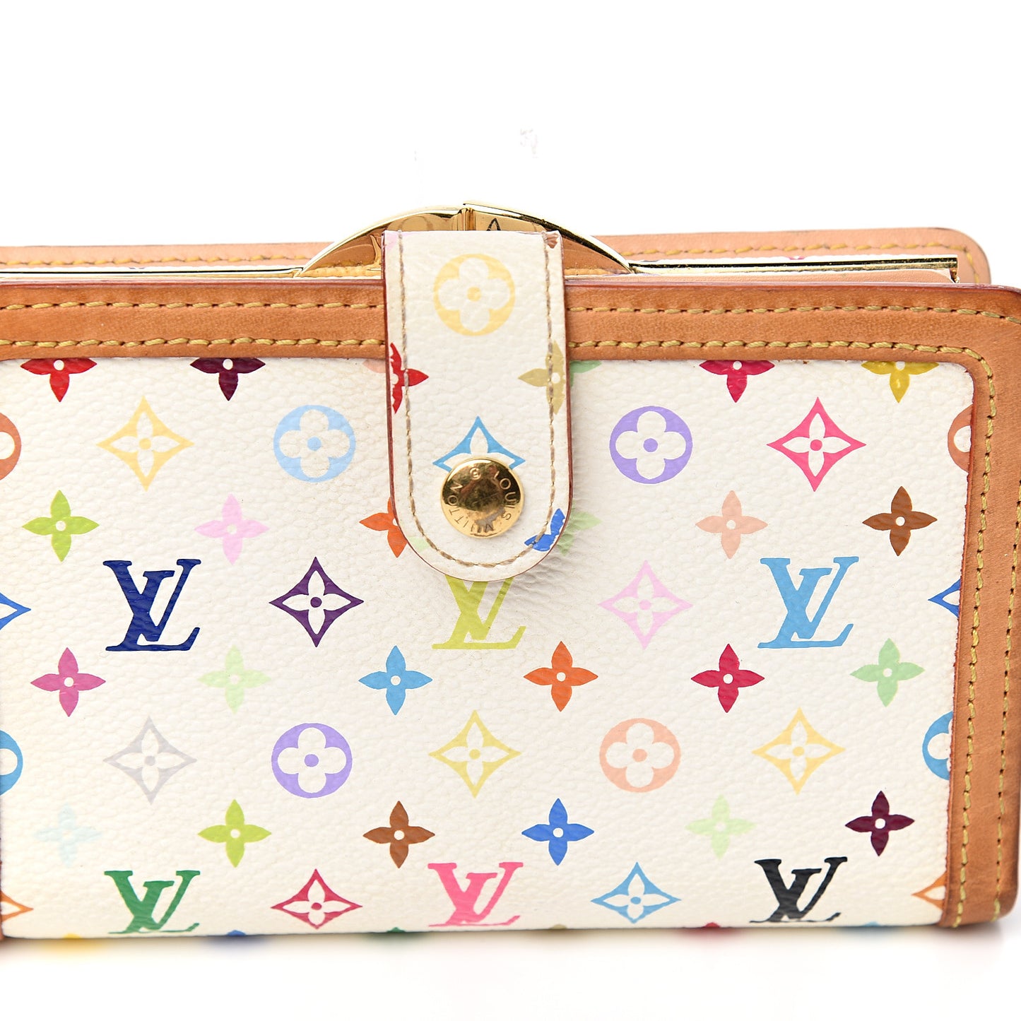 Monogram Multicolor French Purse Wallet White