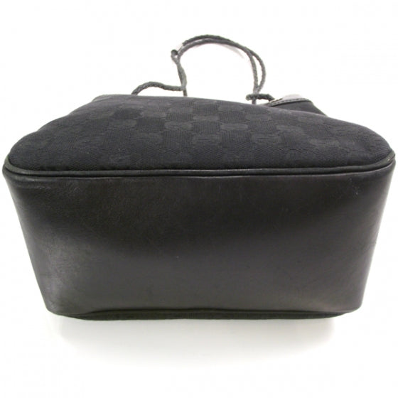 Canvas Monogram Woven Handle Tote Black