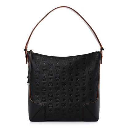 MCM Calfskin Ottomar Monogram Large Klara Hobo Black 1 of 10
