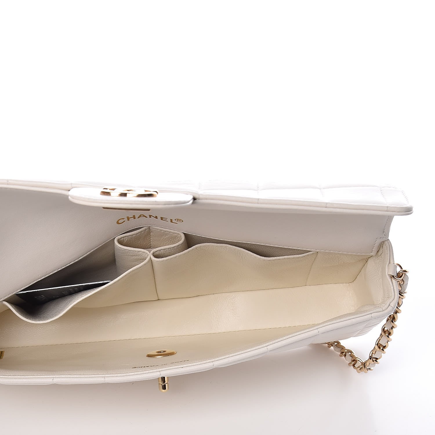 Chanel Lambskin East West Chocolate Bar Flap White 5 of 12