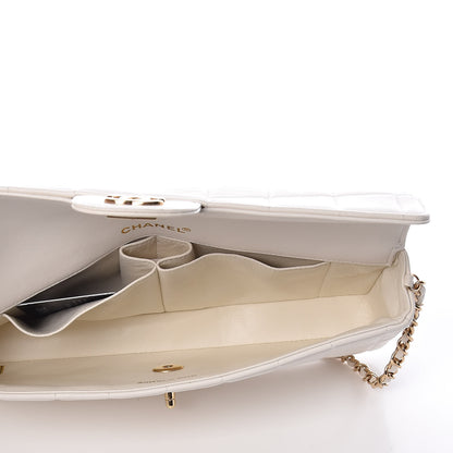 Chanel Lambskin East West Chocolate Bar Flap White 5 of 12