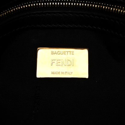 Fendi Shearling Vitello Dolce Macro FF 1974 Baguette Tobacco Black 6 of 10