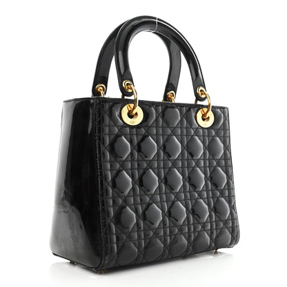 Christian Dior Patent Cannage Medium Lady Dior Black 2 of 12