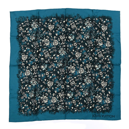 Louis Vuitton Silk Floral Square Scarf Blue 1 of 3