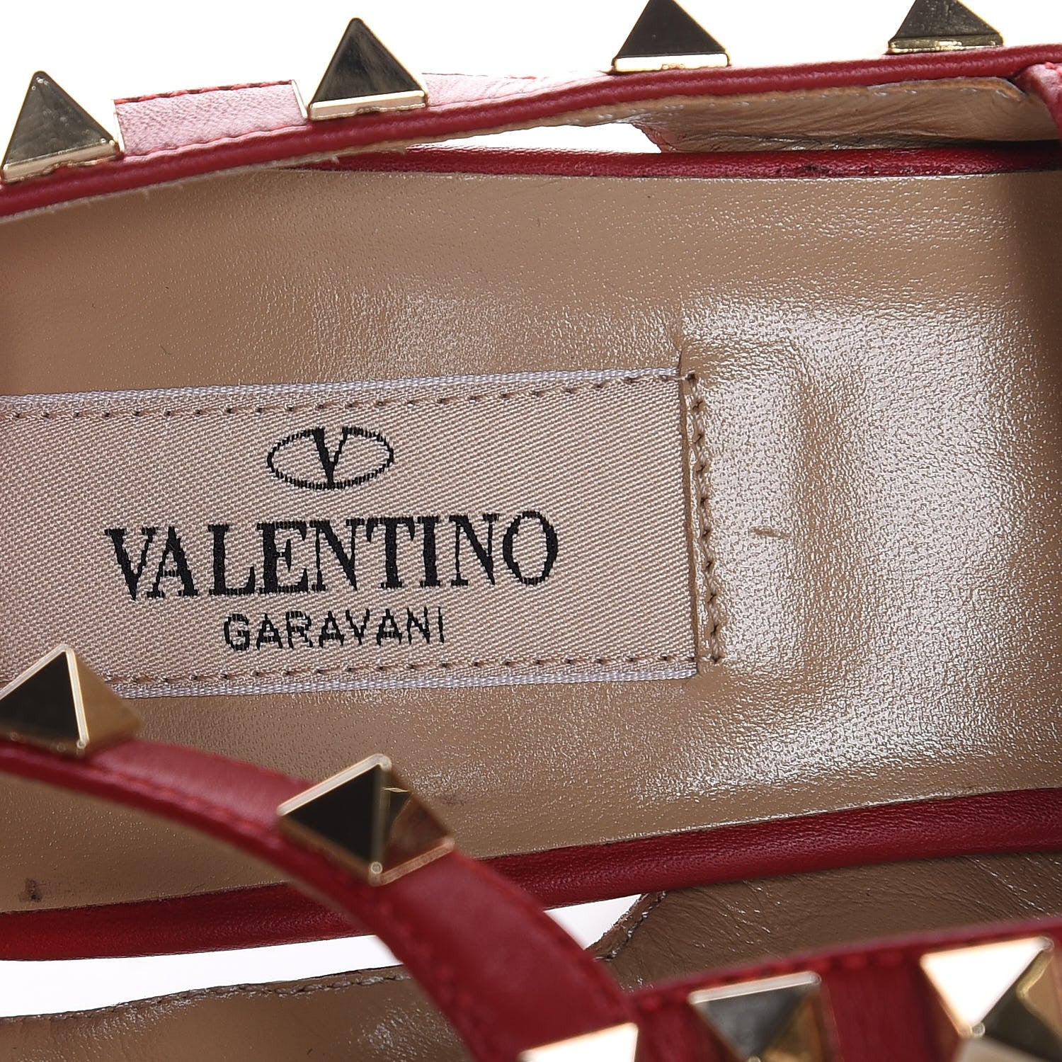Valentino Garavani Nappa Rockstud Ankle Strap Pumps 39.5 Red 9 of 10