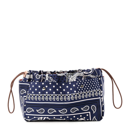 Hermes Silk Barenia Eperons d'Or Fourbi 30 GM Pouch Bleu Nuit Fauve 1 of 9