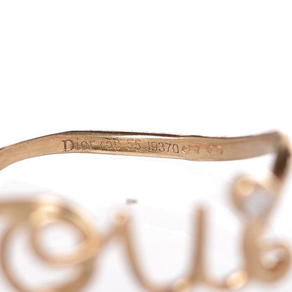Christian Dior 18K Yellow Gold Diamond Oui Ring 54.5 7 4 of 4