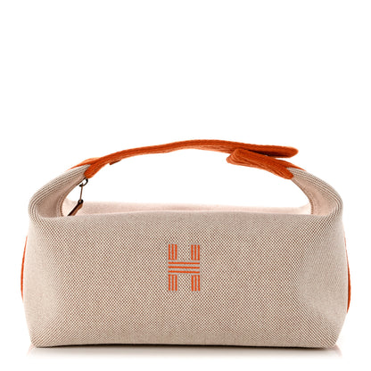 Hermes Canvas Small Bride-A-Brac Pouch Natural Orange 1 of 6