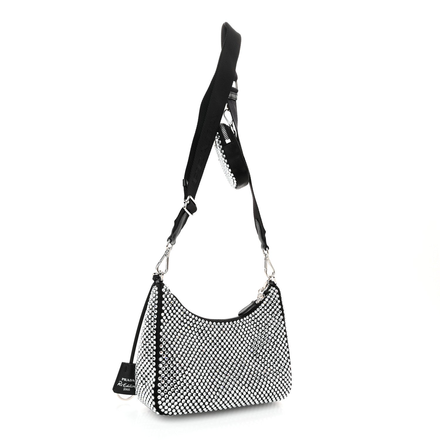 Prada Satin Crystal Re-Edition 2005 Shoulder Bag Cristal 3 of 11