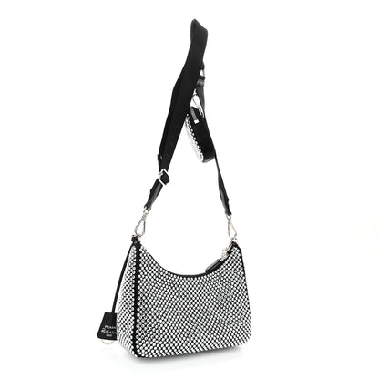 Prada Satin Crystal Re-Edition 2005 Shoulder Bag Cristal 3 of 11