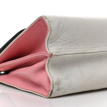Fendi Vitello Elite Flamingo Colorblock Mini Demi Jour Shoulder Bag White Multicolor 8 of 11