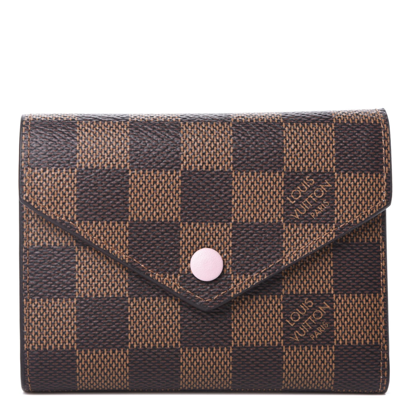 Damier Ebene Victorine Wallet Rose Ballerine