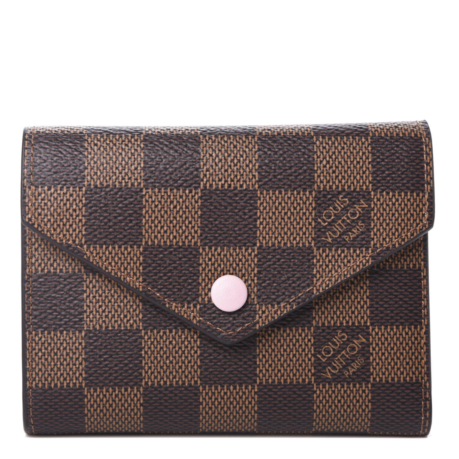 Louis Vuitton Damier Ebene Victorine Wallet Rose Ballerine 1 of 6