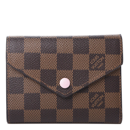 Louis Vuitton Damier Ebene Victorine Wallet Rose Ballerine 1 of 6