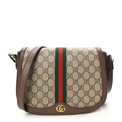 Gucci GG Supreme Monogram Web Small Ophidia Flap Messenger Bag Brown 1 of 10