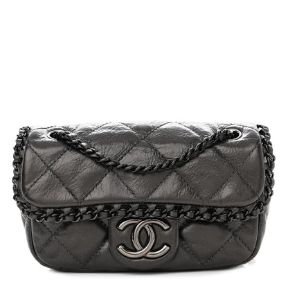 Chanel Metallic Aged Calfskin Mini Chain Me Flap Black 1 of 9