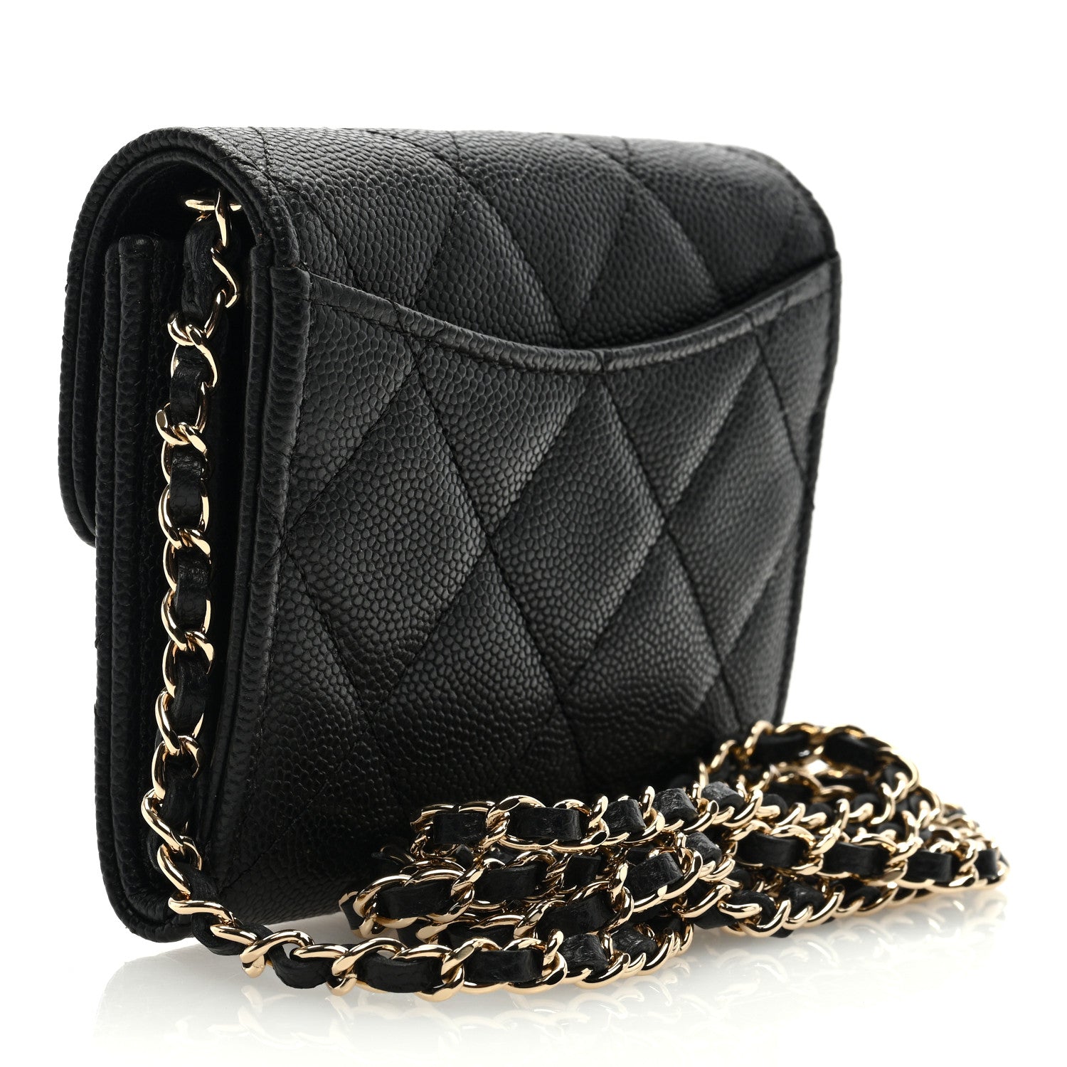 Chanel Caviar Quilted Flap Card Holder On Chain Black 3 of 9