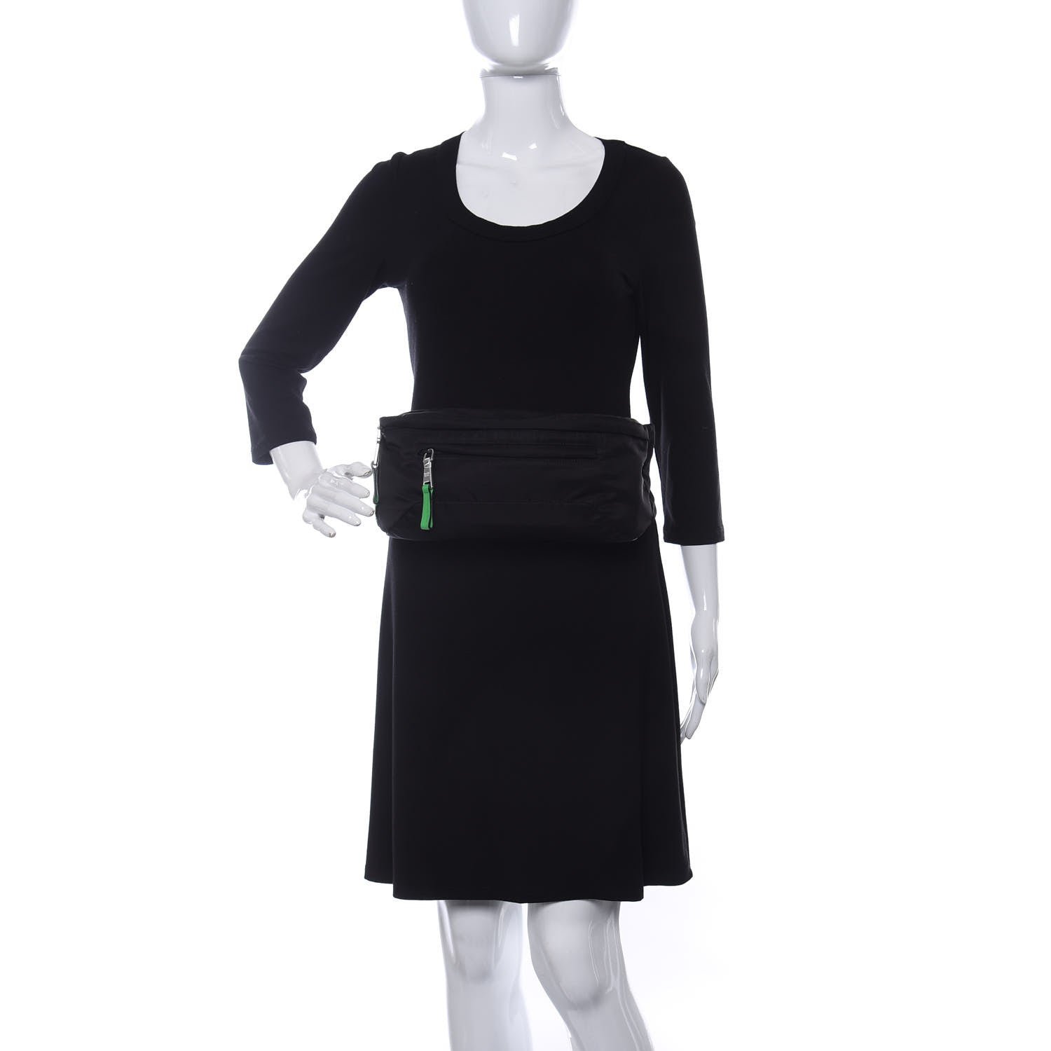 Prada Tessuto Nylon Belt Bag Black Verde 2 of 11