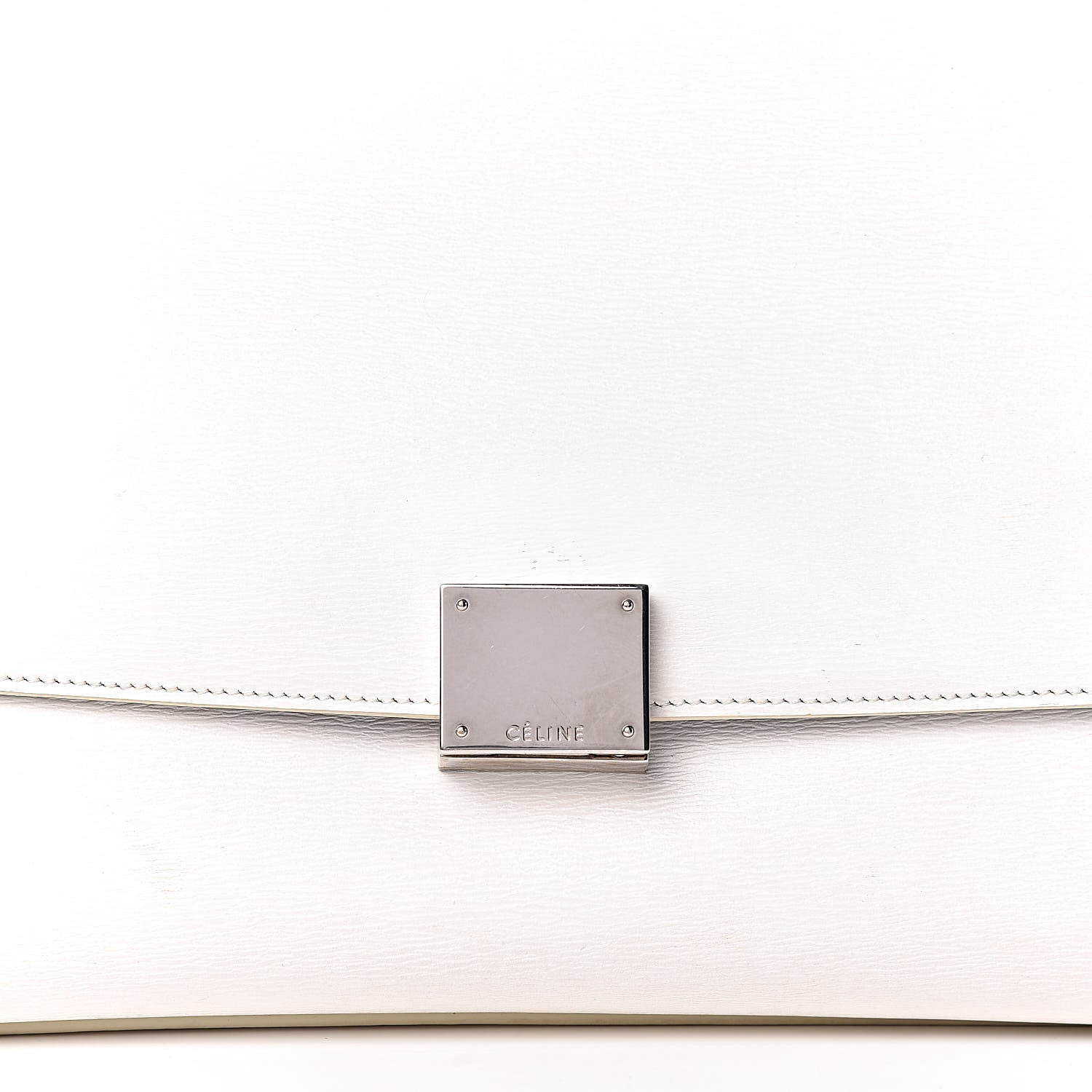 Celine Liege Calfskin Small Trapeze White 9 of 15