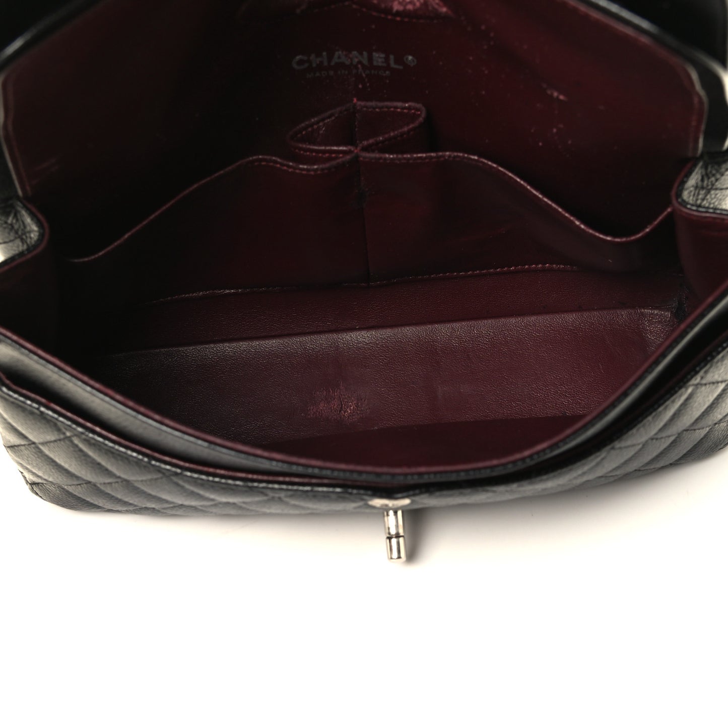 Caviar Quilted Medium Double Flap Black