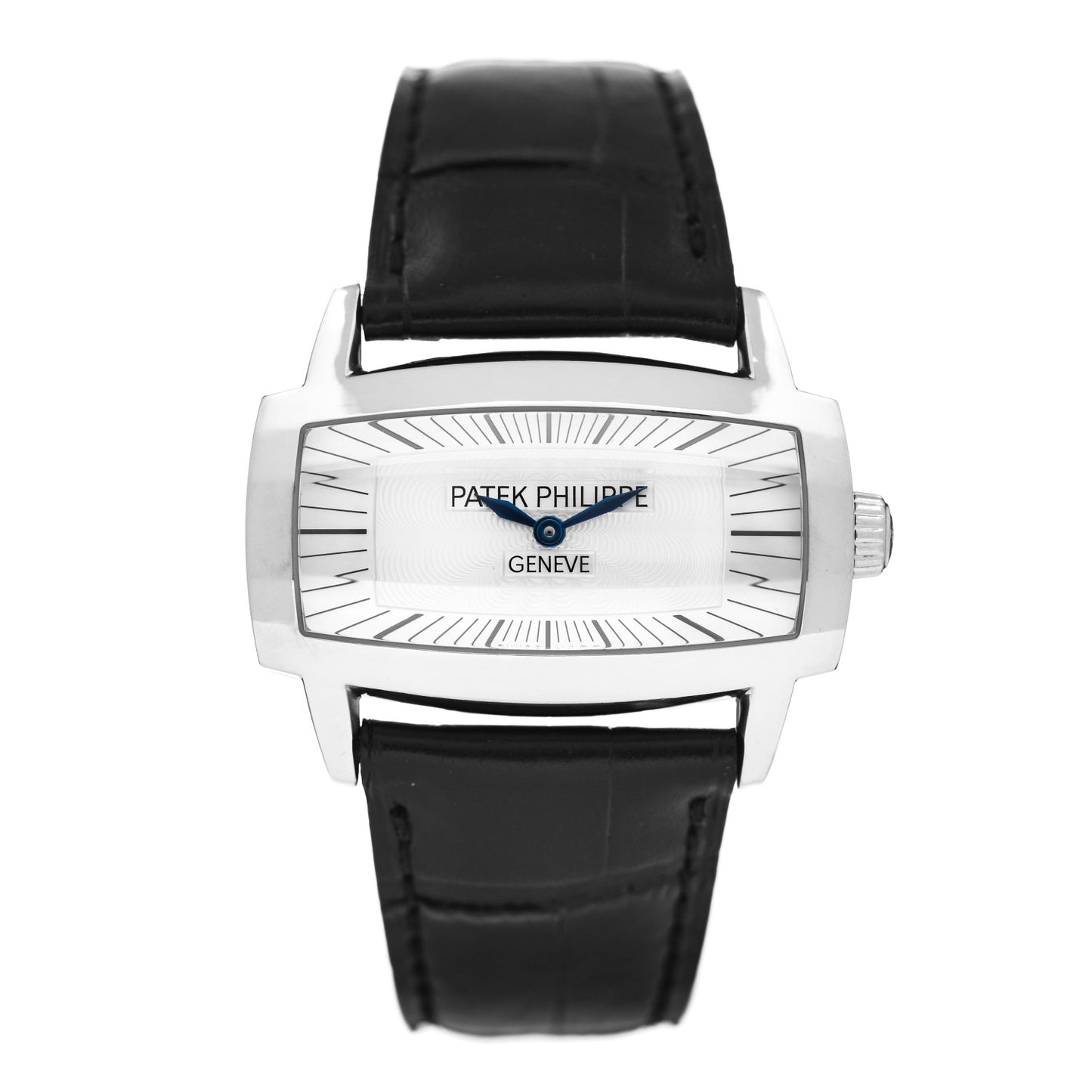 18K White Gold Alligator Mother of Pearl 37mm Gondolo Gemma Quartz Watch 4980G-001